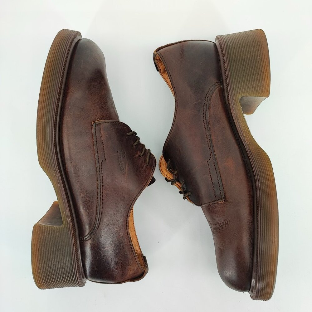 Dr. Martens Women's Size 8B US Leather Brown Block Heel Shoes Casual SM8461 - Picture 6 of 10